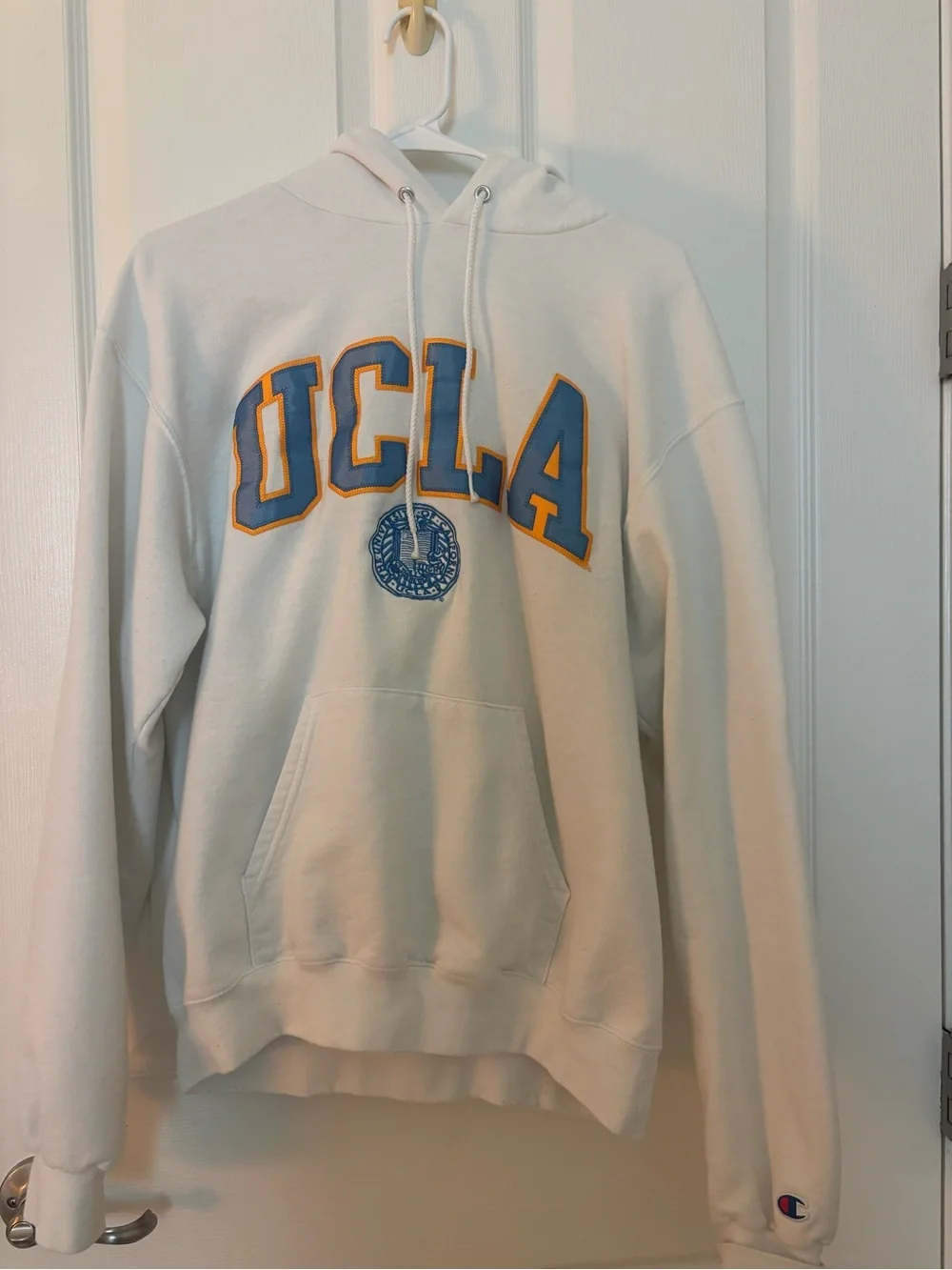 UCLA Champion Hoodie - Cream with Blue & Gold Accents